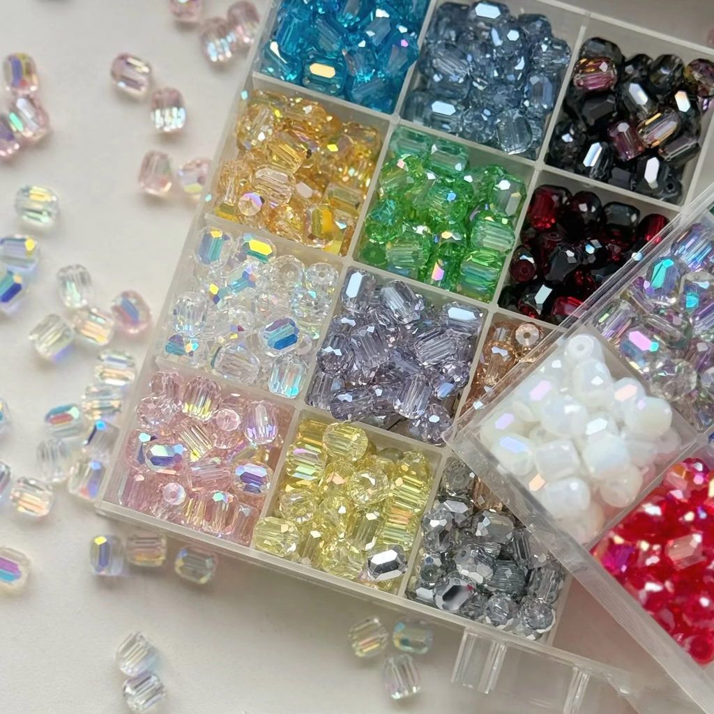 Super Bright Crystal Glass DIY Craft Accessories for Beaded Bracelets Loose Beads Ideal for Crafting