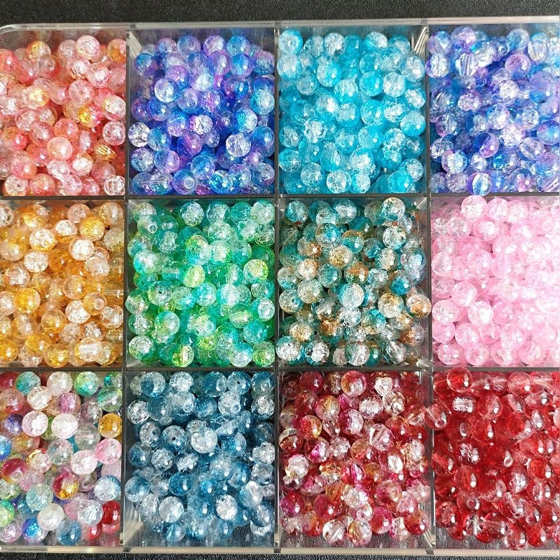 Super Lucky Beads DIY glass beads with crackling patterns