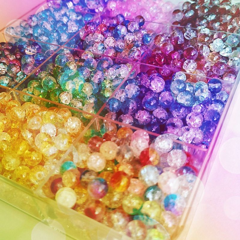 Super Lucky Beads DIY glass beads with crackling patterns